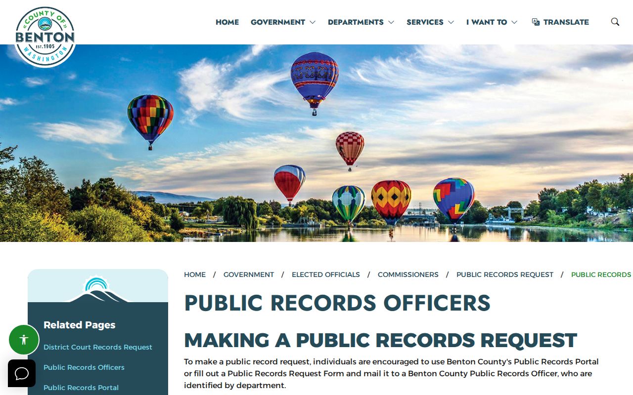 Benton County resident lookup public records officers directory