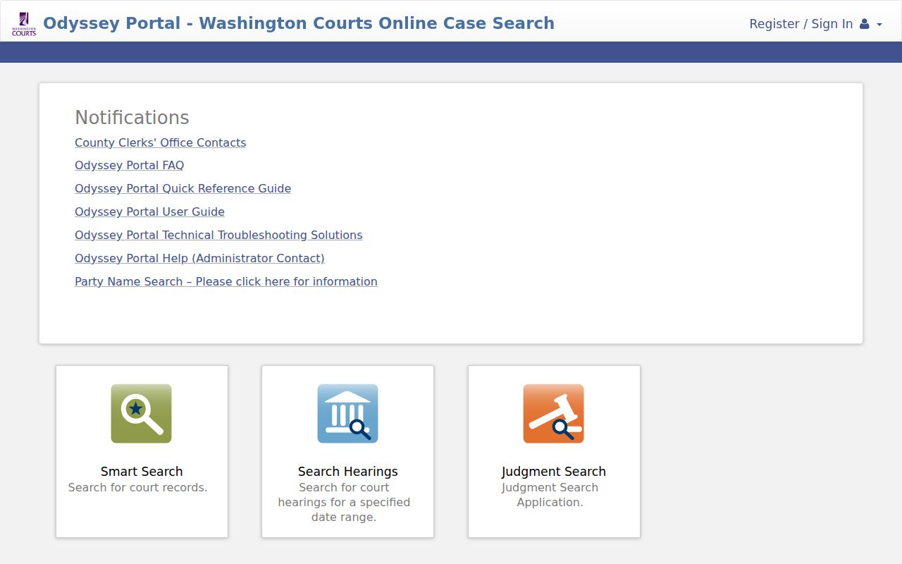 Benton County resident lookup through the Odyssey court portal