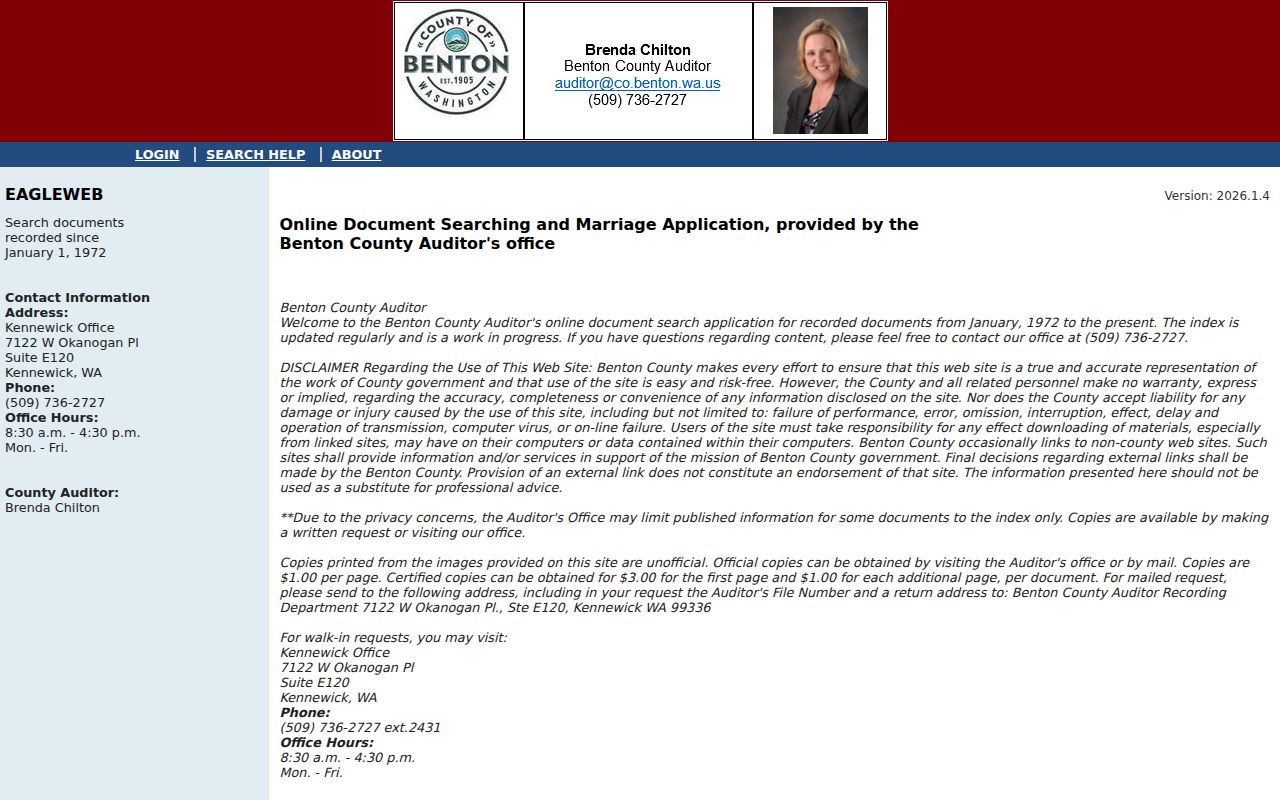 Benton County residents directory EagleWeb deed index