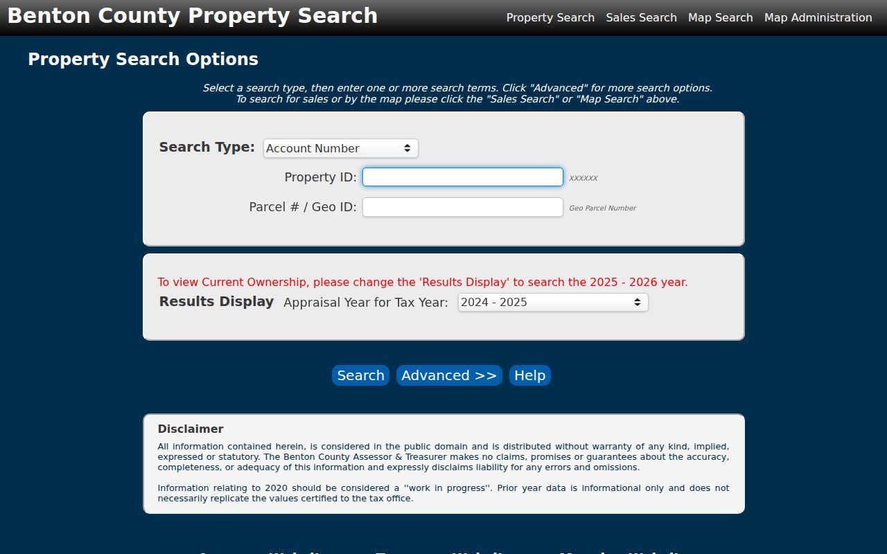 Benton County residents directory PropertyAccess search